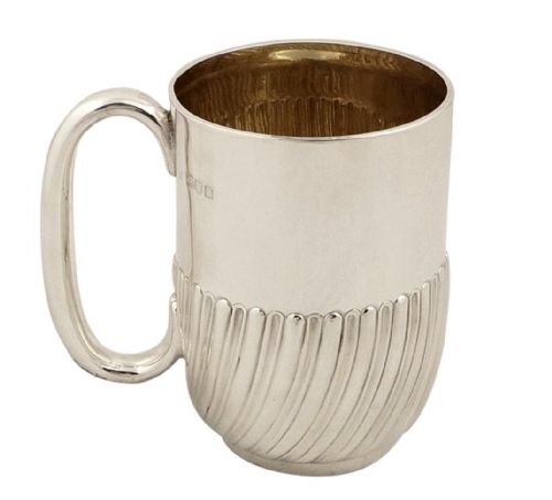 Antique Edwardian Sterling Silver Pint Mug / Tankard 1902