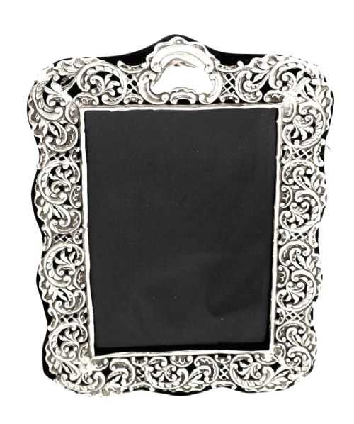 Super Antique Victorian Sterling Silver 8" Photo Frame 1896