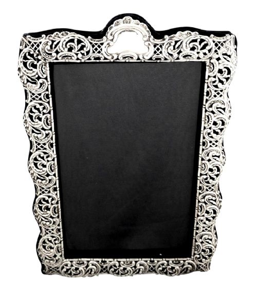 Huge Antique Victorian Sterling Silver 14" Photo Frame 1900