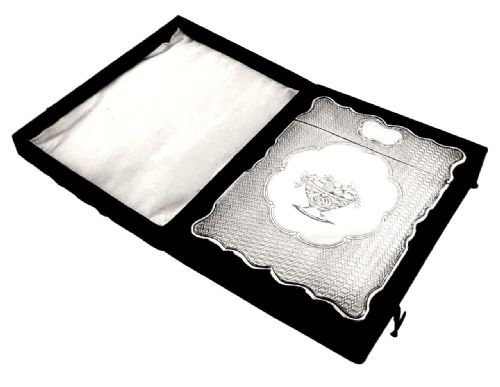 Antique Victorian Sterling Silver Card Case in Presentation Case 1843