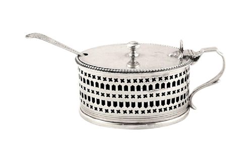 fig 1. Antique Victorian Sterling Silver Mustard & Liner 1895