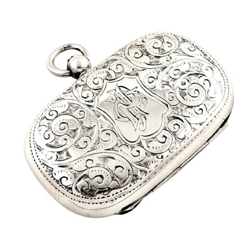 Antique Victorian Sterling Silver Double Sovereign Case 1899