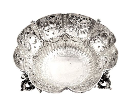 fig 1. Unusual Antique Victorian Sterling Silver dish 1881