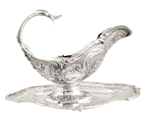Antique French Silver Sauce Boat / Jug - C1840 Pierre Quielle
