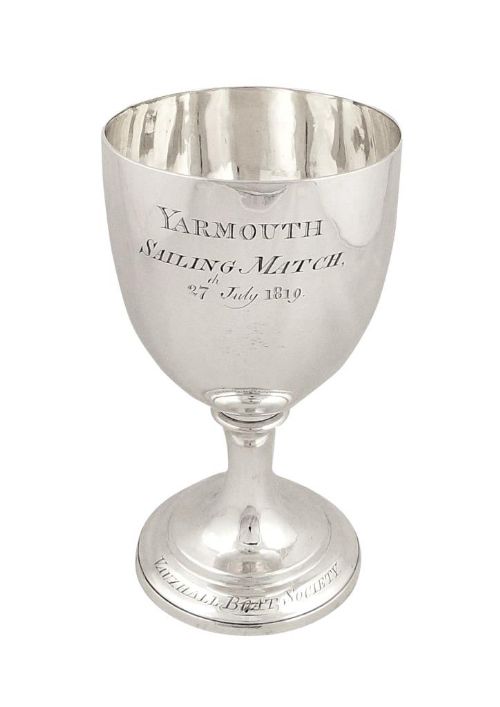 Antique Georgian Sterling Silver Sailing Trophy 1811 - Vauxhall Boat Society