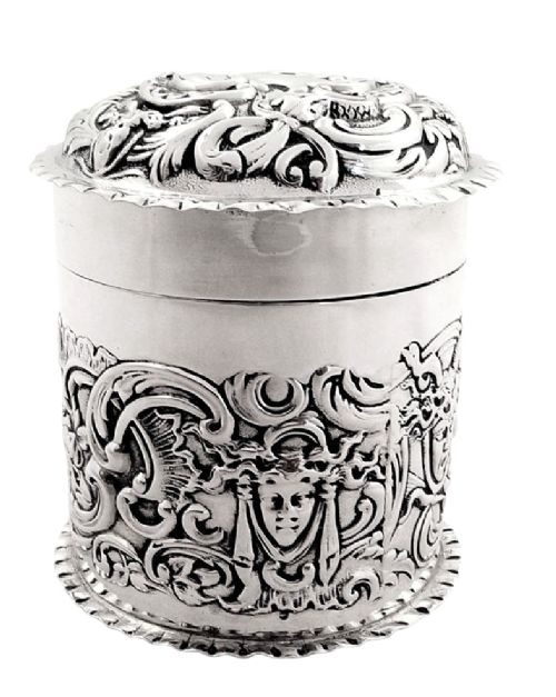 Super Antique Victorian Sterling Silver Vanity Pot - 1900