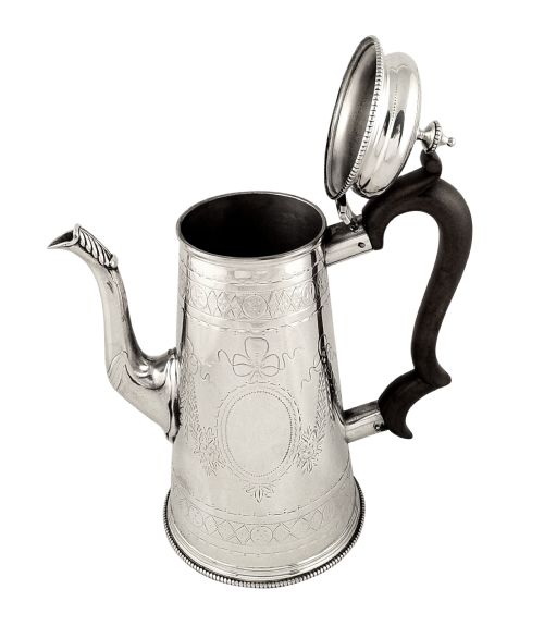fig 1. Antique Victorian Sterling Silver Coffee Pot - 1874