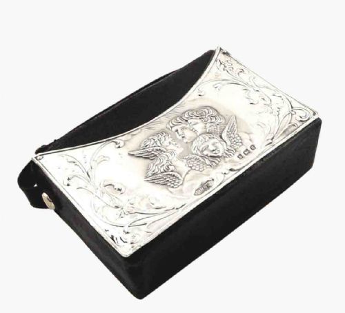 fig 1. Antique Edwardian Sterling Silver Front Case with Hymn Book 1906