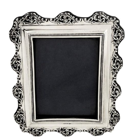 Antique Edwardian Sterling Silver 8" Photo Frame 1906 - Walker & Hall