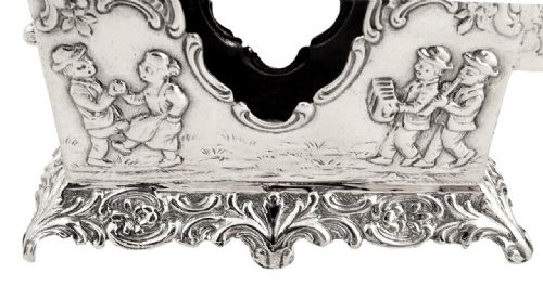 fig 2. Unusual Antique Dutch Silver Smokers / Night Stand c1900