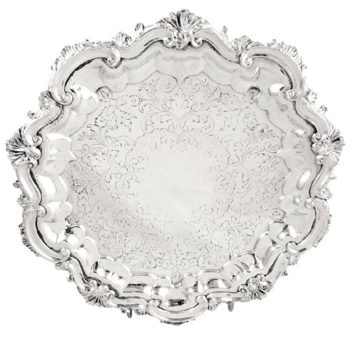 Superb Antique Victorian Silver Plated 9" Salver/tray - C1880