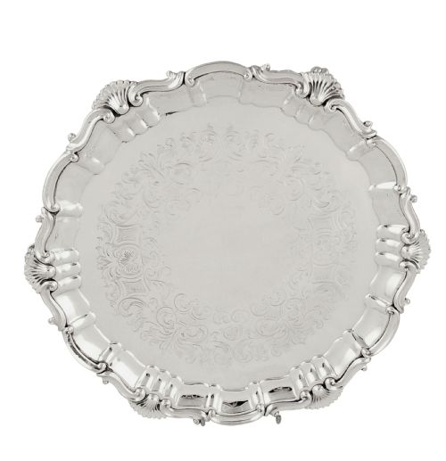 Antique Victorian Silver Plated 10" Tray / Salver C1880
