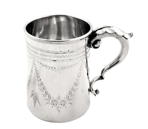 Antique Edwardian Sterling Silver Mug/tankard 1903