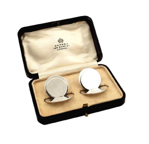 Pr Antique Sterling Silver Asprey Menu/name Card Holders in Box 1930
