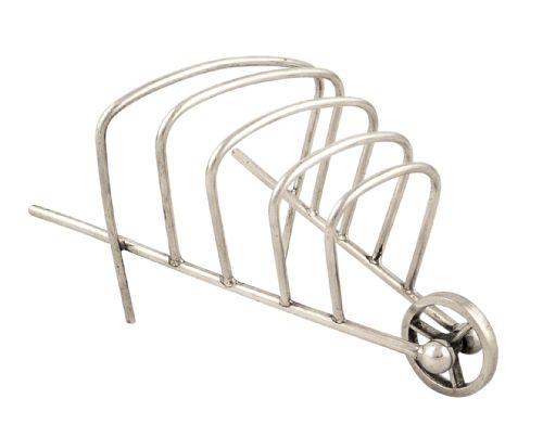Antique Silver Plated Novelty Wheelbarrow Toastrack C1900