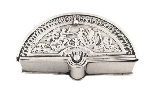 fig 1. Unusual Antique Georgian Sterling Silver Half Round Box 1767