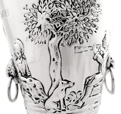 fig 2. Antique Victorian Sterling Silver Garniture of 3 Vases - 1899 - Scenes