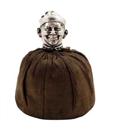 Antique Sterling Silver Pin Cushion - 1920 - Gent in a Hat!
