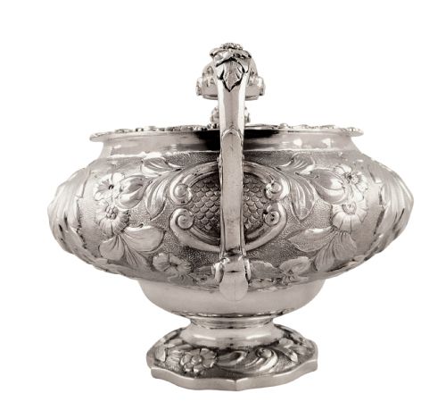 fig 1. Antique Georgian Sterling Silver 2 Handle Bowl - 1827