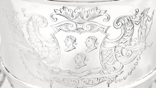 fig 1. Antique Georgian Sterling Silver Porringer / 2 Handle Cup - 1731