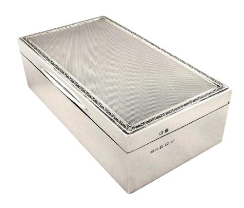 fig 1. Antique Sterling Silver Cigarette Box 1932
