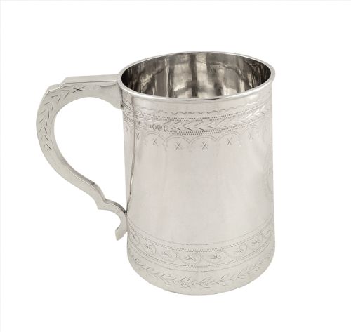 Antique Victorian Sterling Silver Mug/tankard - 1881 - Bedford Regatta
