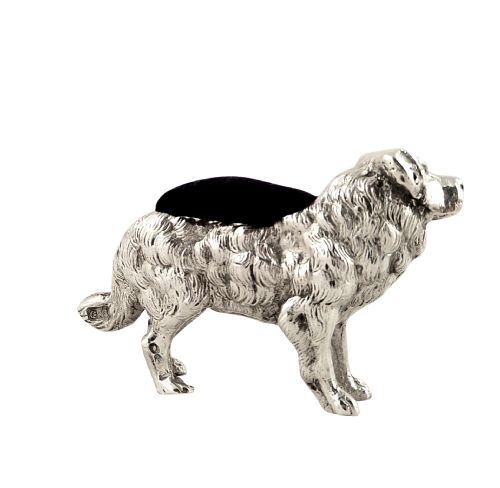 fig 1. Antique Edwardian Sterling Silver 'Dog' Pin Cushion - 1904