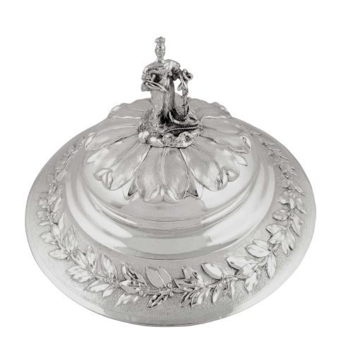 fig 2. Antique George lV Sterling Silver Tureen & Cover 1827 - Queen & Anchor