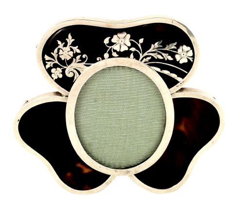 fig 1. Antique Sterling Silver & Tortoiseshell ‘Clover’ Photo Frame 1896