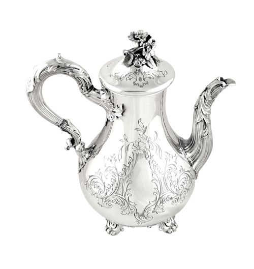 Antique Victorian Sterling Silver Coffee Pot 1848