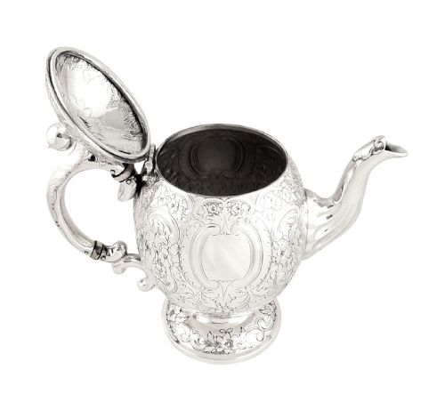 fig 1. Antique Victorian Scottish Sterling Silver Teapot - Edinburgh 1862