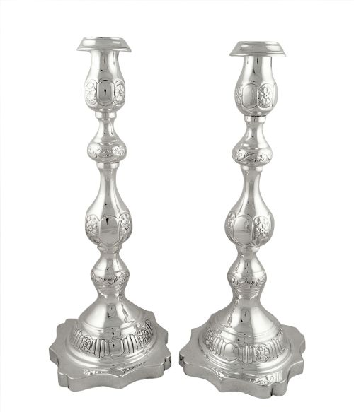 Pair Antique Sterling Silver 12" Candlesticks 1931