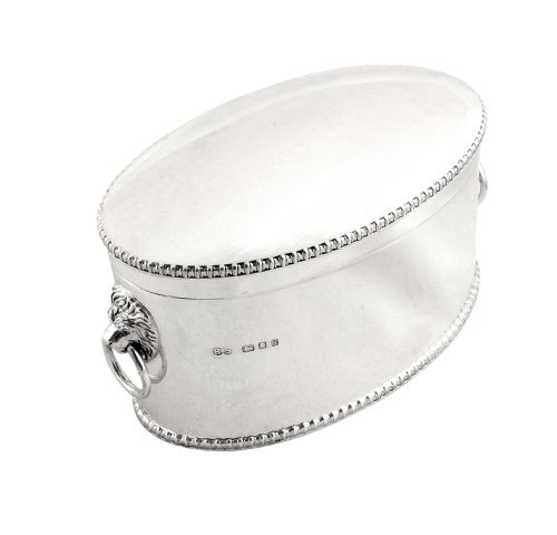 Antique Sterling Silver Biscuit Box / Caddy 1923
