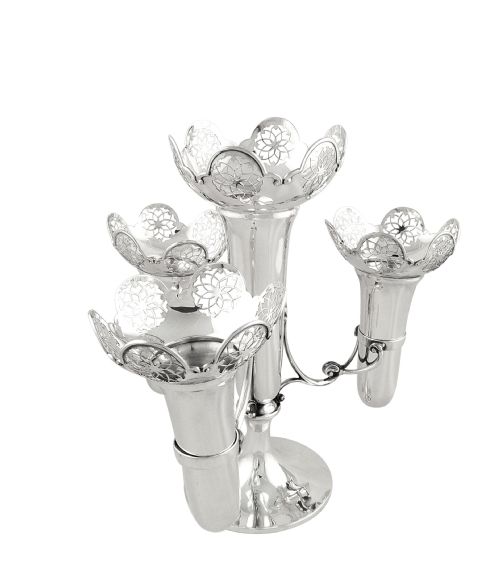 fig 1. Antique Sterling Silver 4 Arm Epergne / Vase - 1912 - Goldsmiths & Silversmiths