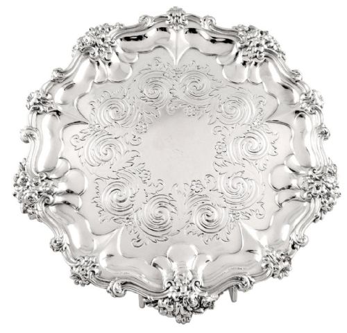 Antique William Lv Sterling Silver 8" Tray / Salver - 1835