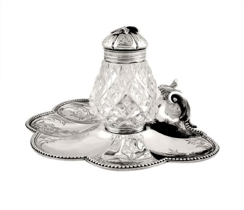 Antique Victorian Sterling Silver Inkstand 1857