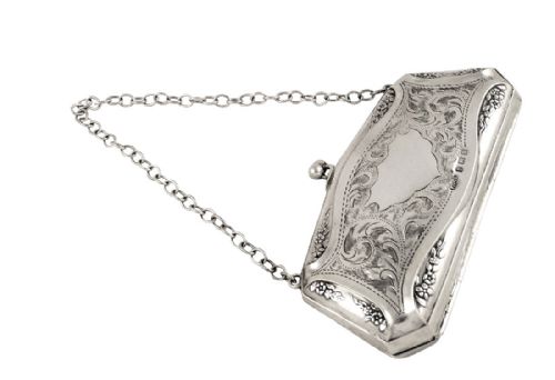 Super Antique Sterling Silver Purse 1917