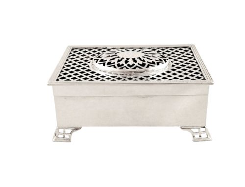 fig 1. Antique Edwardian Sterling Silver Trinket / Jewel Box 1906