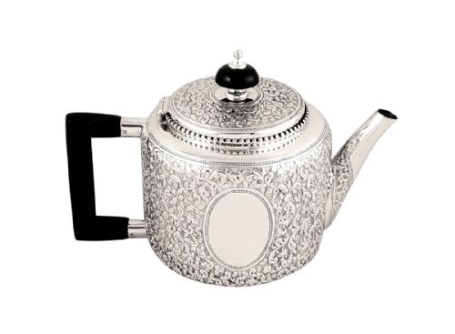 fig 1. Antique Victorian Sterling Silver Bachelor 3 Piece Teaset 1884
