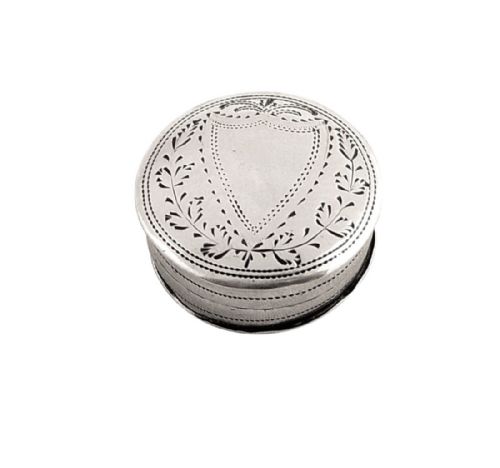Antique Georgian Sterling Silver Patch Box 1803