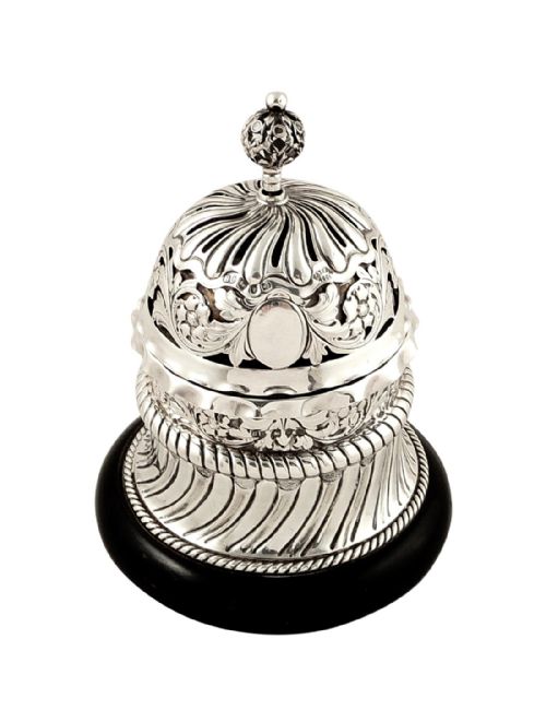 Unusual Antique Victorian Silver Shop/reception Bell with Lid 1890
