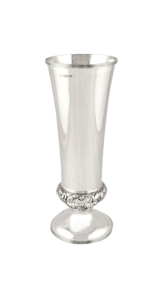 Antique Victorian Sterling Silver 8 1/2" Vase 1897