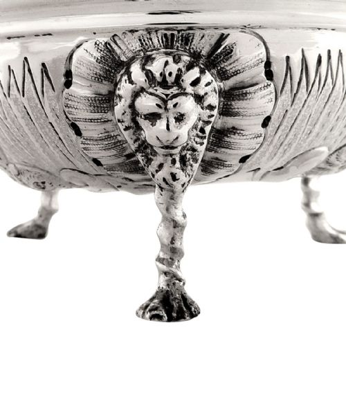 fig 1. Antique Victorian Sterling Silver 'Animals' Bowl 1895 - Dogs, Fish, Swans