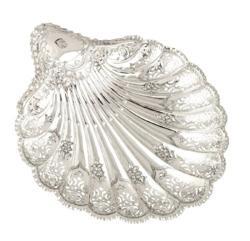 fig 1. Large Antique Victorian Sterling Silver Shell Dish 1897