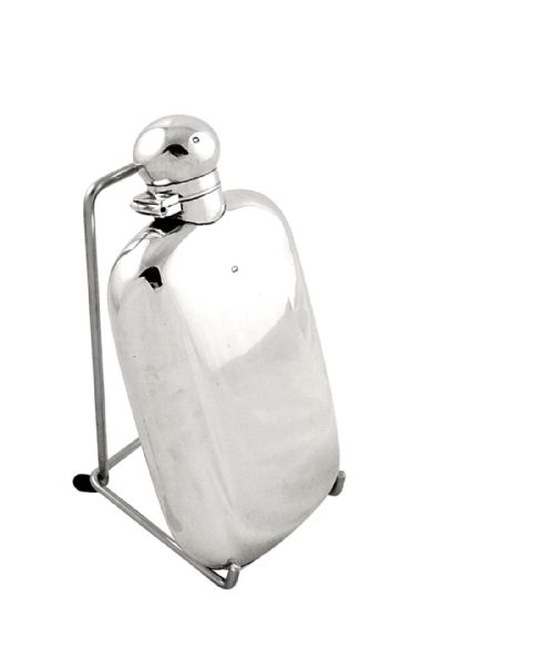 Antique Victorian Sterling Silver Hip Flask 1899