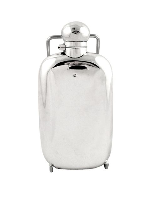 fig 1. Antique Victorian Sterling Silver Hip Flask 1899