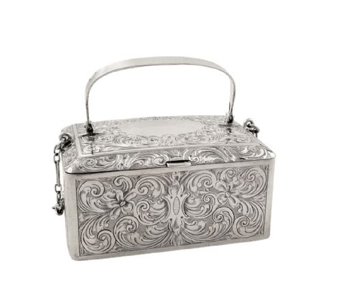 Antique American Silver Purse/box with Perfume & Vinaigrette C1900