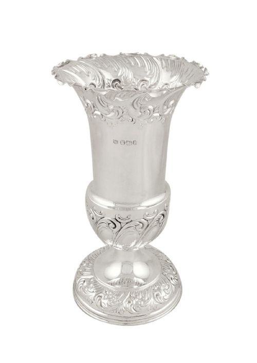 Antique Victorian Sterling Silver Vase 1897