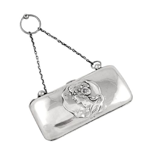 ANTIQUE STERLING SILVER ART NOUVEAU PURSE 1902 - ADDITIONAL PHOTO 7