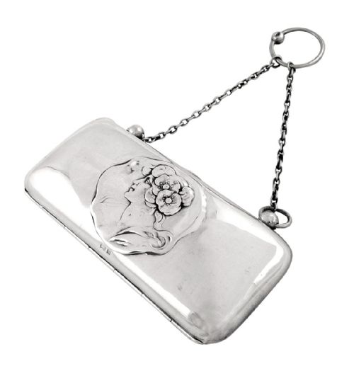 ANTIQUE STERLING SILVER ART NOUVEAU PURSE 1902 - ADDITIONAL PHOTO 8